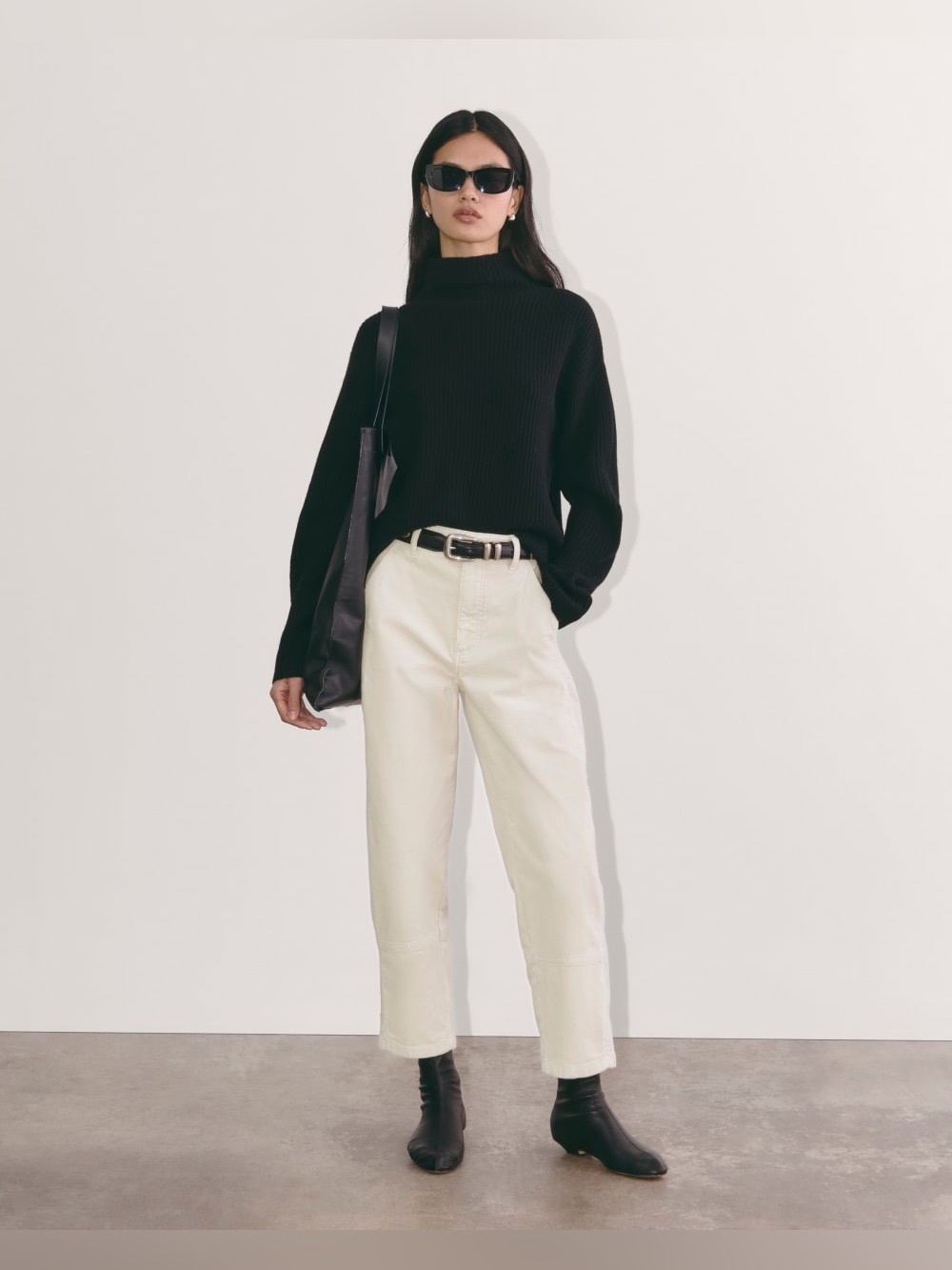 Everlane Utility Barrel In Bone Corduroy Jeans Pants 2 HR